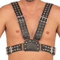 ledapol 5514 sm herre bryst seletøy i lær - gay harness